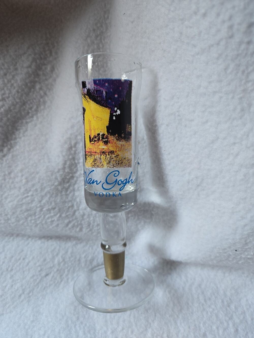 Van Gogh Cafe Terrace @ Night Vodka Promotional HTF Footed Cordial Shot Glass